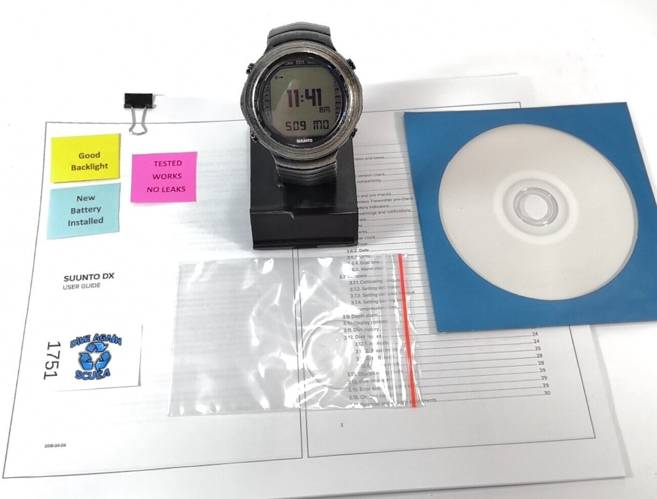 Suunto DX Titanium TriMix Wrist Watch Wireless Nitrox Scuba Dive Computer
