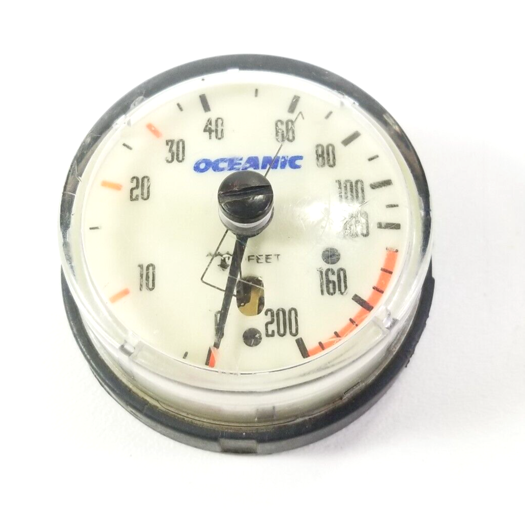 Oceanic 200ft Depth Gauge Puck Module Scuba Dive + Max Depth Gauge #4152