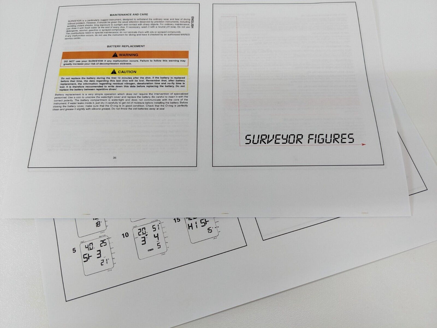 Mares Surveyor Scuba Dive Computer Instruction Manual Printed