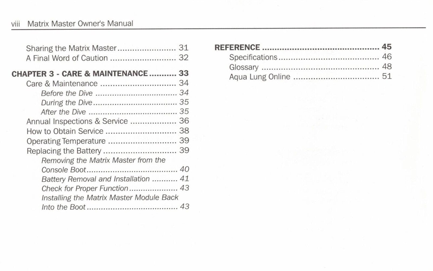 US Divers / Aqua Lung Matrix MASTER Scuba Dive Computer Printed Manual SeaBrite