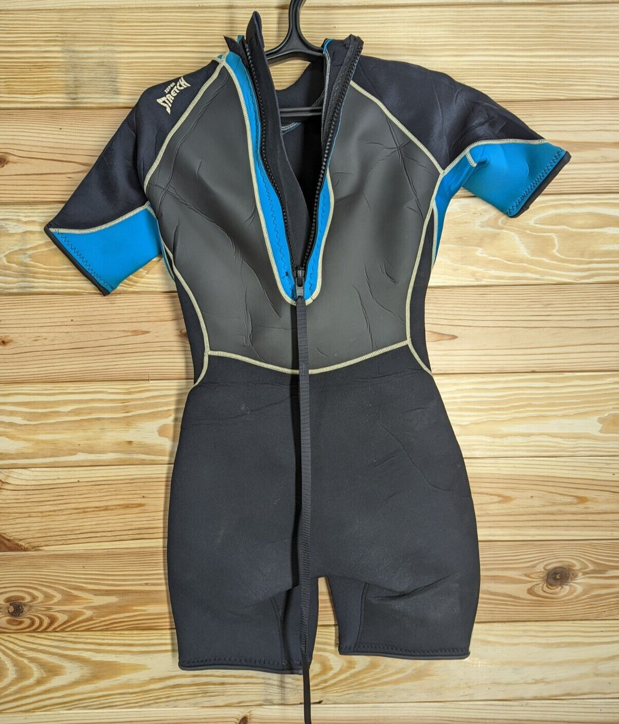 Surf Shack Women's 2mm Titanium Blue / Black Shorty Size 12 Scuba Dive WetSuit