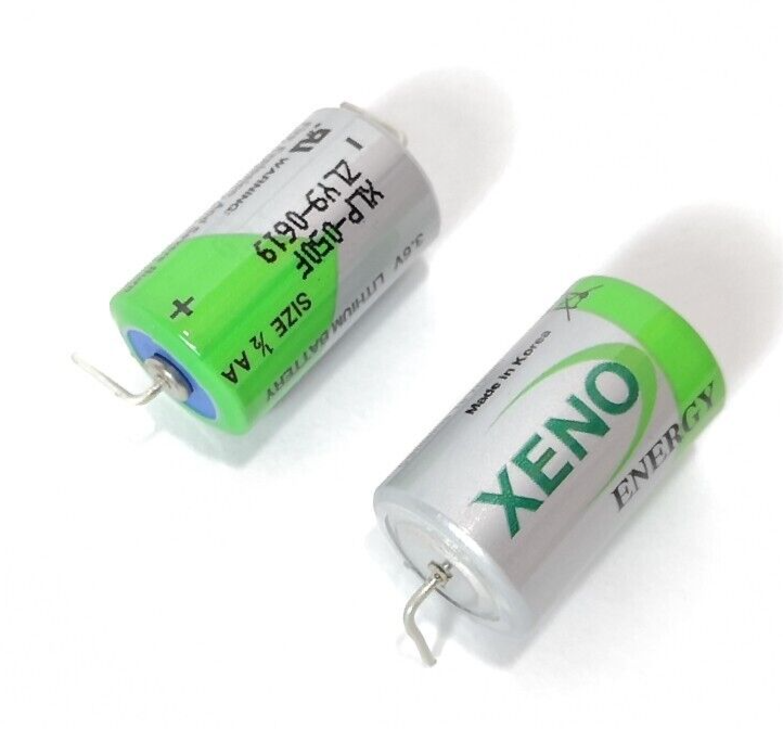2x XENO XLP-050F BATTERY 1/2 AA 3.6V LITHIUM + Axial Pins ER14250, LS14250