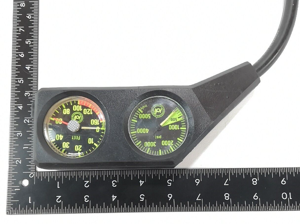 IDI Scuba Dive 2 Gauge Twin Console 5000 Pressure Gauge SPG 160ft Depth #3423