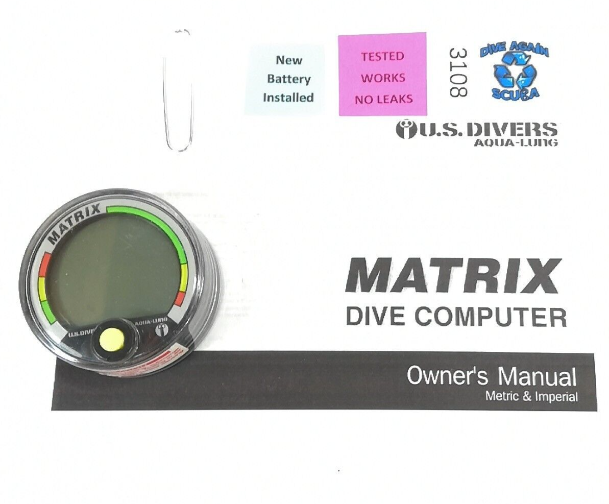 US Divers / Aqua Lung Matrix Scuba Dive Diving Computer Puck Module with Manual