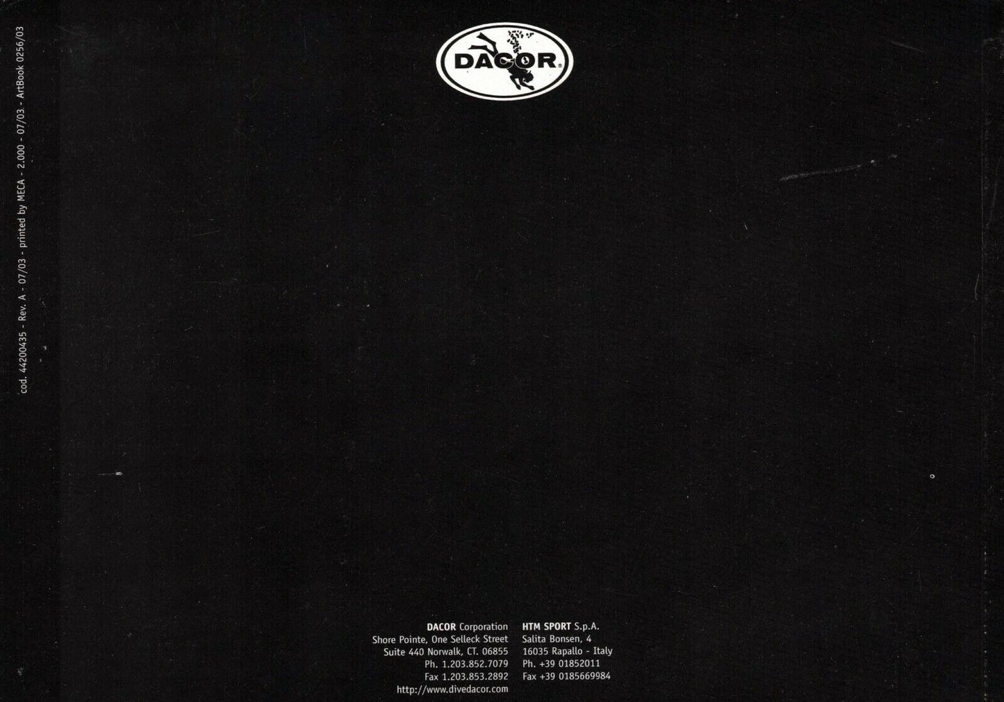 Dacor Darwin Air Scuba Dive Computer Printed Manual ENGLISH version