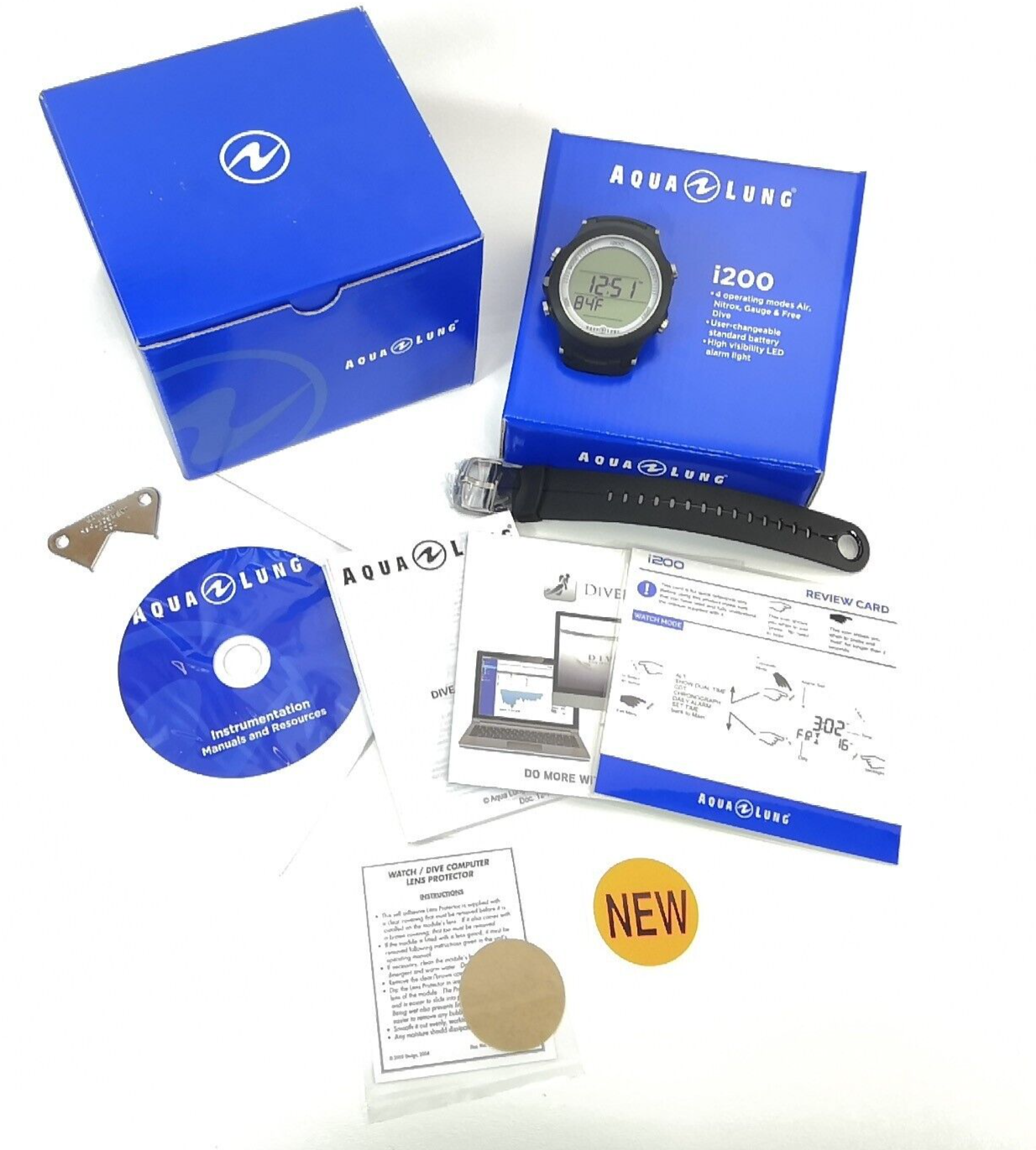 Aqua Lung i200 Wrist Watch Scuba Computer Air, Nitrox Free Dive, Gauge Modes LED