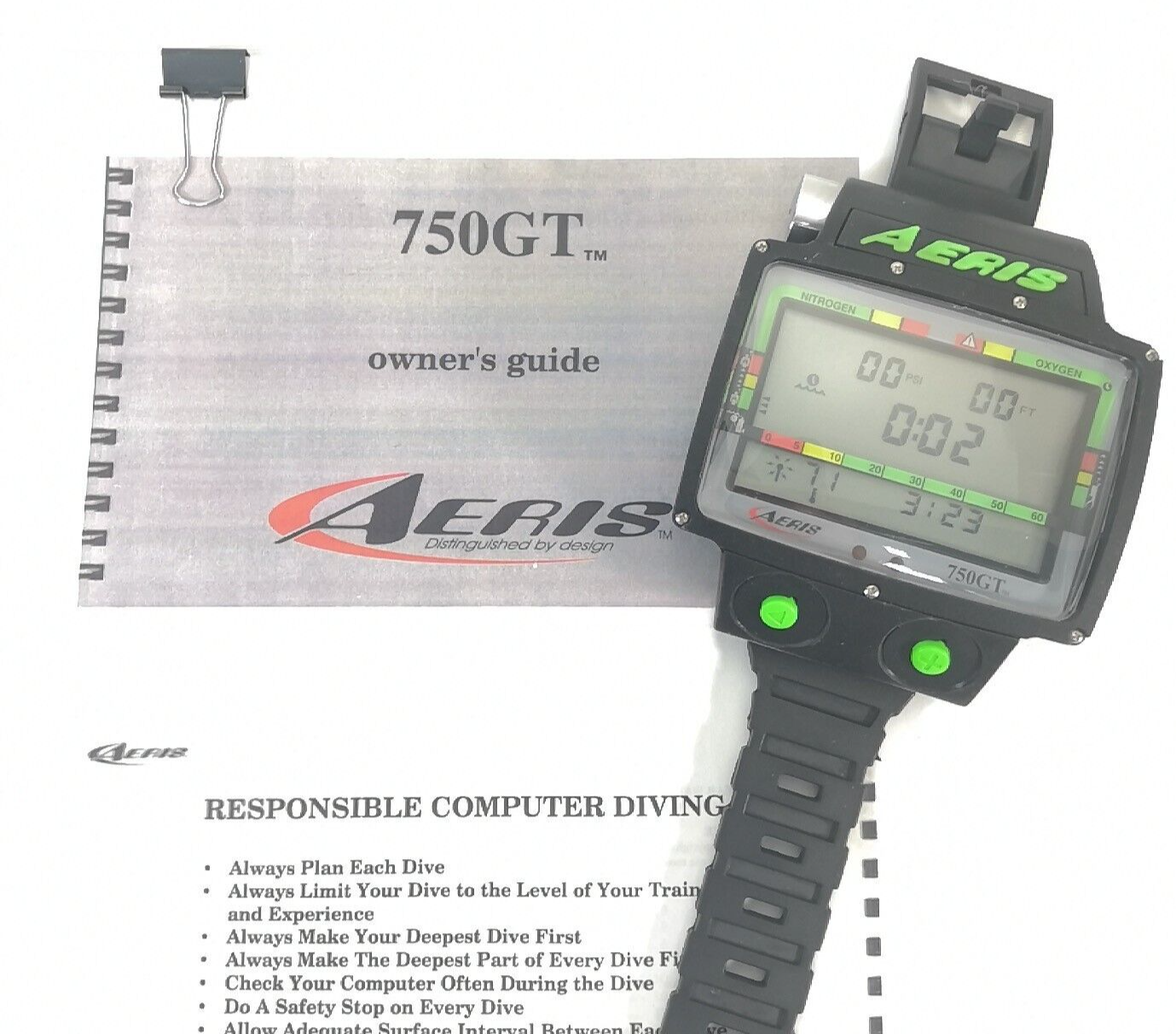 Aeris 750GT Wireless Hoseless Wrist Nitrox Scuba Dive Computer 750 GT Data Trans