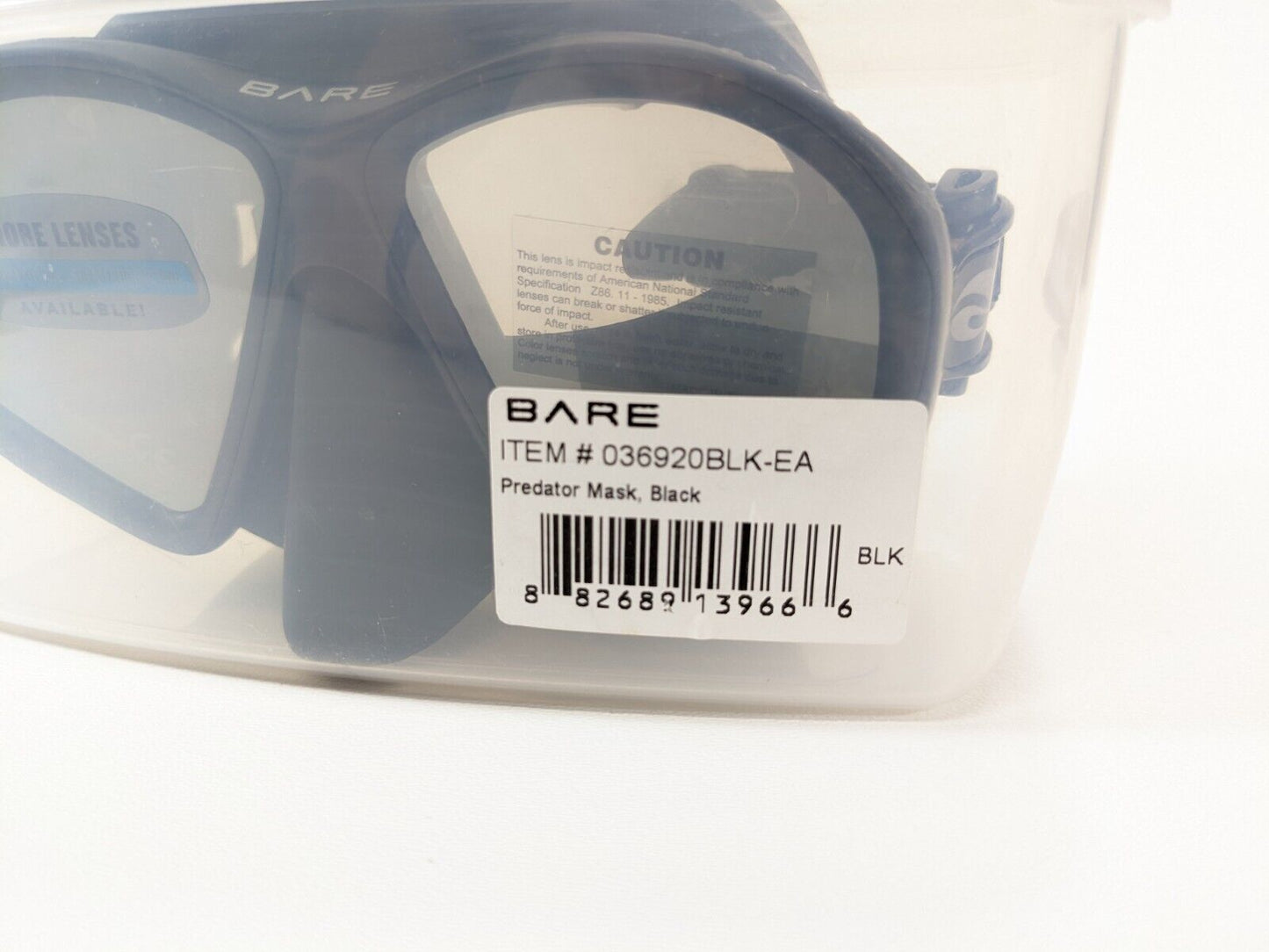 Bare Predator High Definition Color Correcting Mask Scuba Dive with Case Box NEW