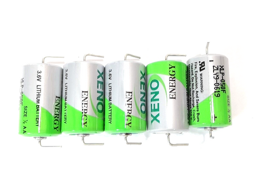 5x XENO XLP-050F BATTERY 1/2 AA 3.6V LITHIUM + Axial Pins ER14250, LS14250