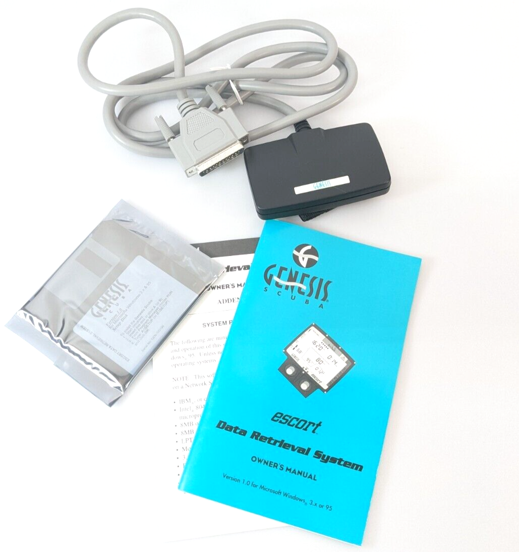 Interface Download Data Cable Genesis Escort Scuba Dive Computer Windows 3.1, 95