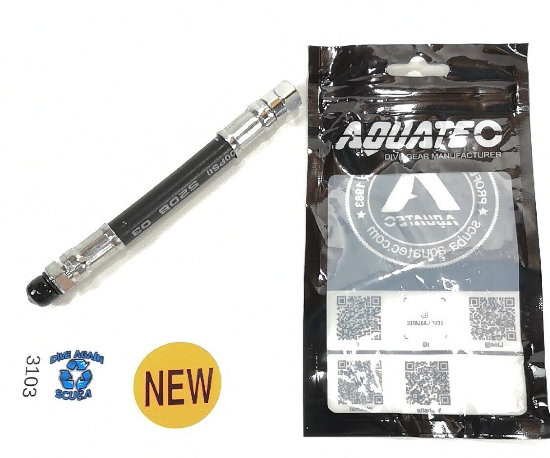 AQUATEC Scuba Dive 6" 15cm High Pressure HP Hose SPG Transmitters Suunto Oceanic