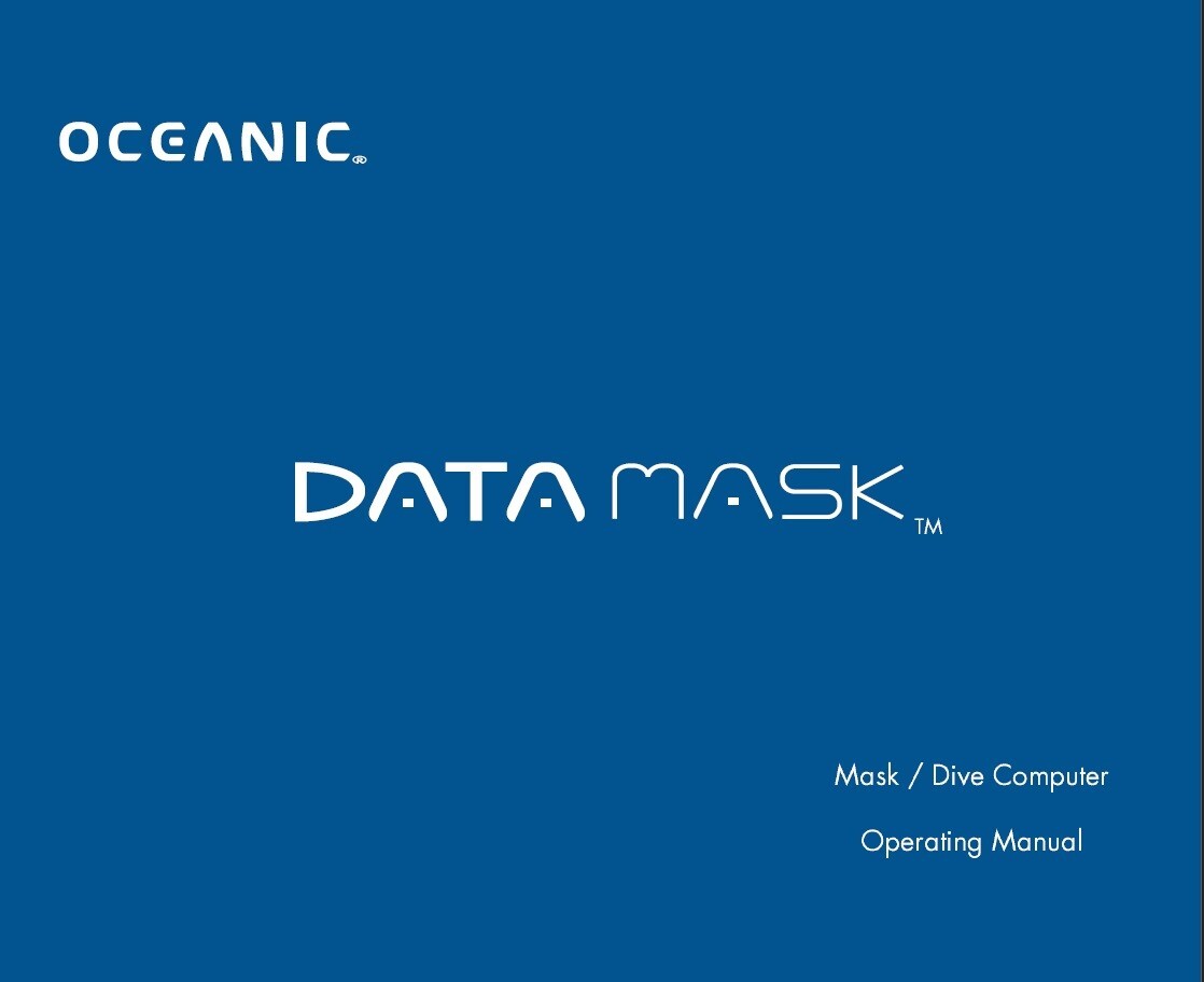 Oceanic DataMask Scuba Dive Wireless Computer Operating Manual Printed Data Mask0