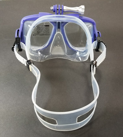 NEW Octomask Standard Scuba Diving Mask GoPro Hero Camera Mount Blue / Clear11