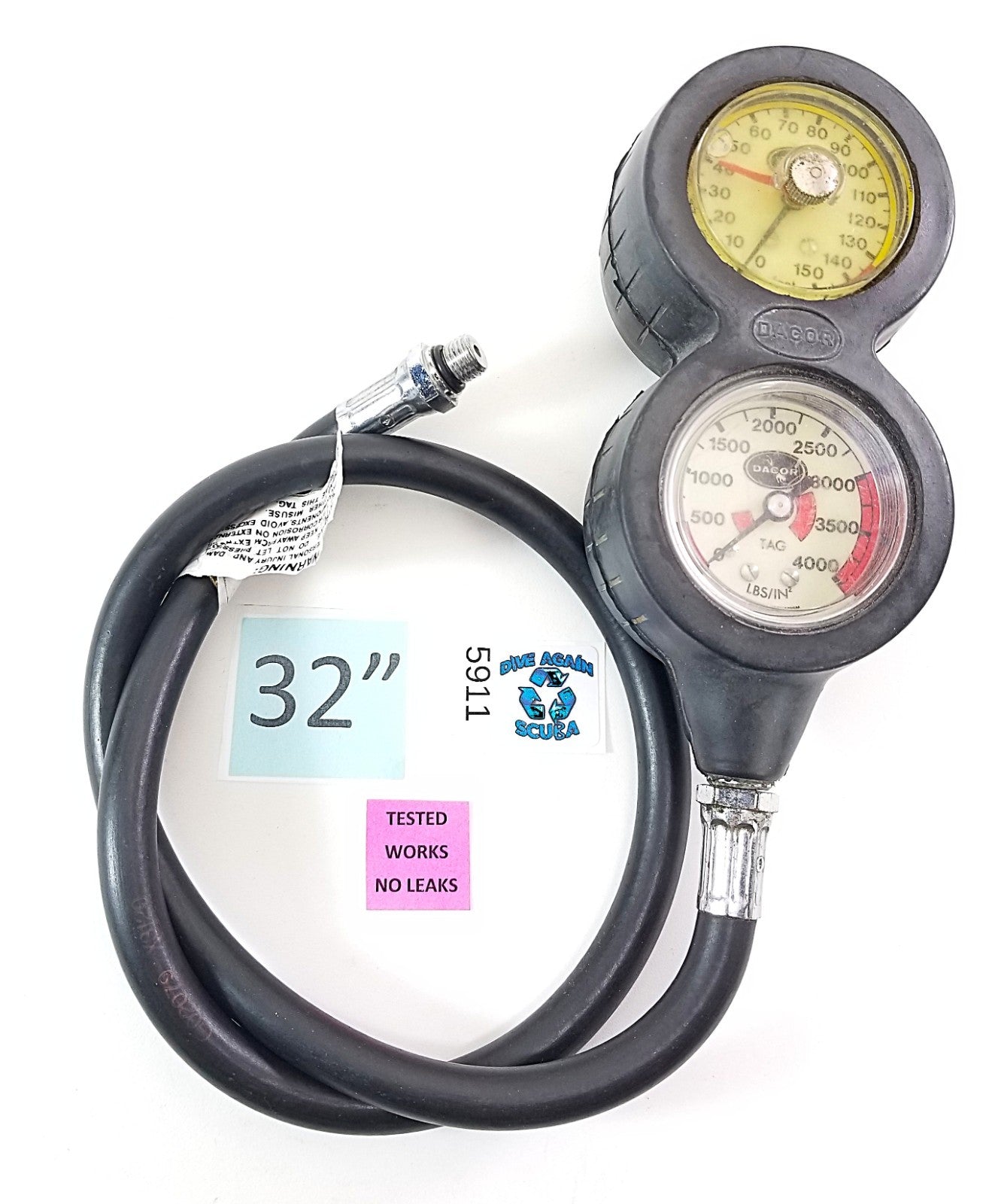 DACOR Scuba Navigator 3 Gauge Complete Console SPG, Depth, COMPASS         #59111