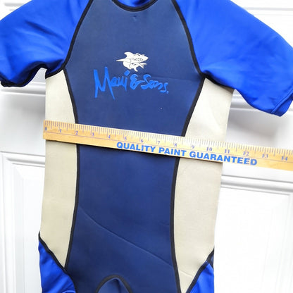 Maui and Sons Kids 3mm Teal Shorty Size Large LG L Scuba Dive WetSuit Youth Blue6