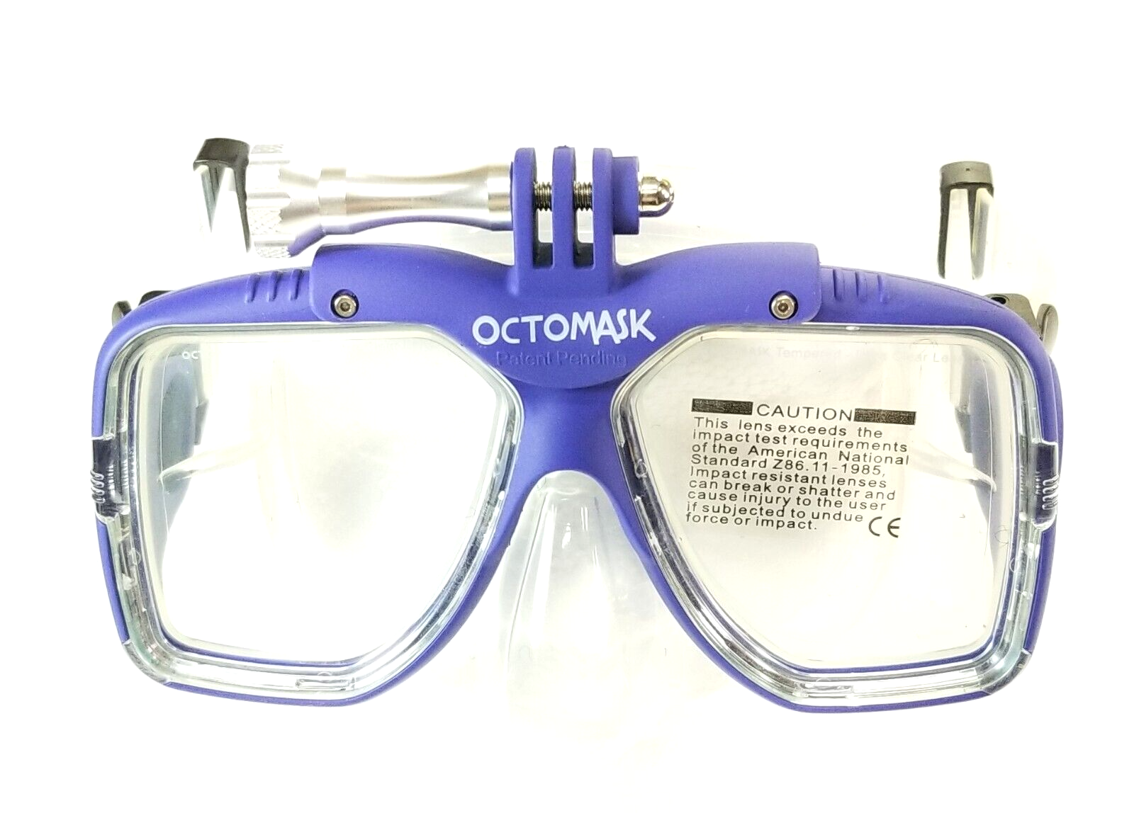 NEW Octomask Standard Scuba Diving Mask GoPro Hero Camera Mount Blue / Clear12