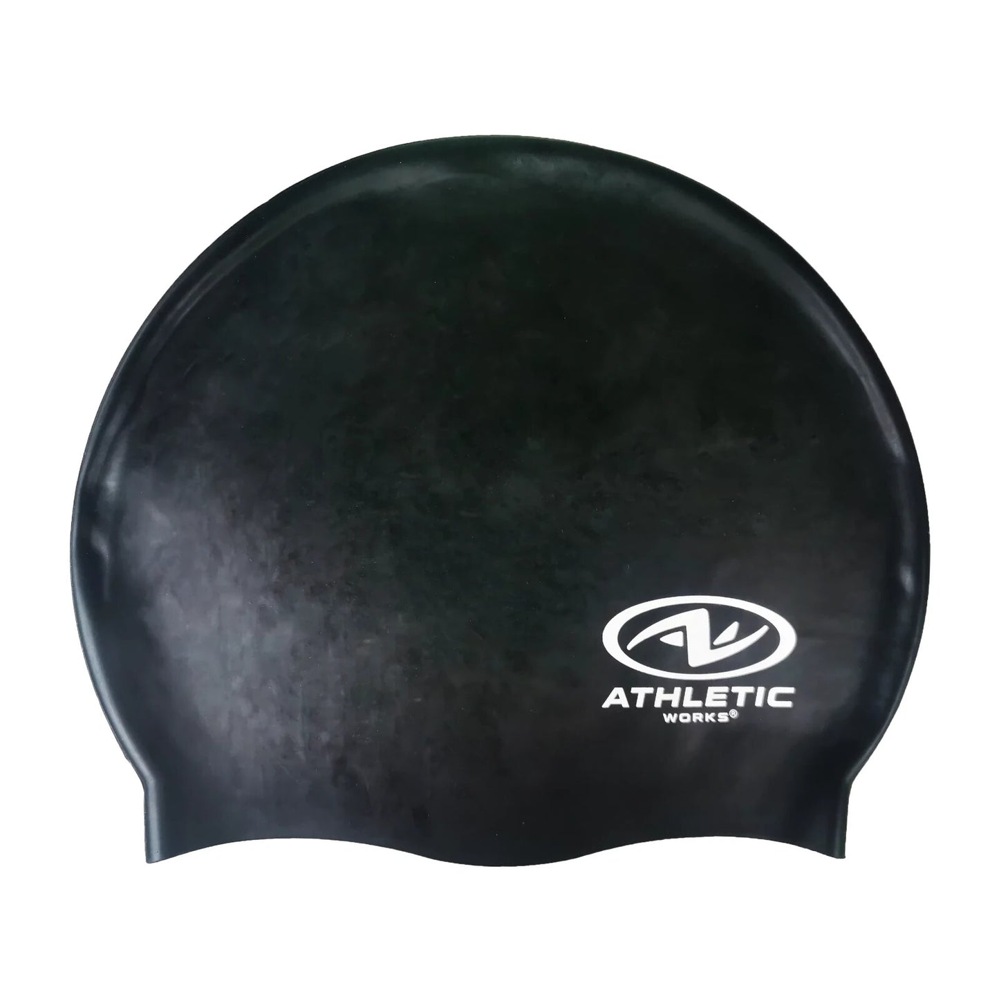 Athletic Works Adult Size Solid Black 100% Silicone Swim Cap New0