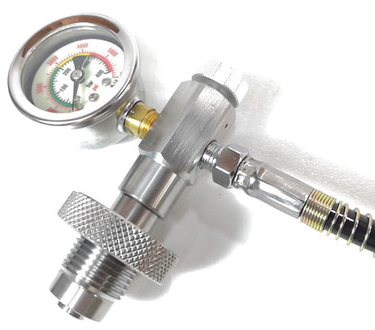 DIN Scuba Tank to Tank Air Equalizer, Transfer Hose Crossover Dive 3ft + SPG12