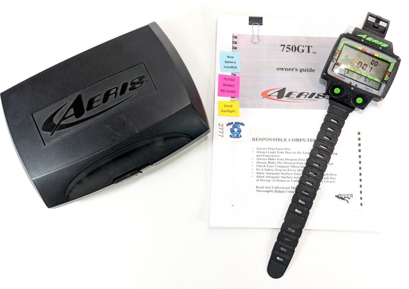 Aeris 750GT Wireless Hoseless Wrist Nitrox Scuba Dive Computer 750 GT Data Trans1