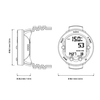 Suunto Zoop Novo Wrist Scuba Dive Computer Air & Nitrox Black, Lime, Blue