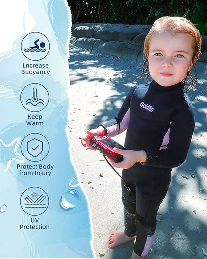 GoldFin Full Pink Kids Children's 3mm Wetsuit Scuba Dive Snorkel Size 2 Girls6