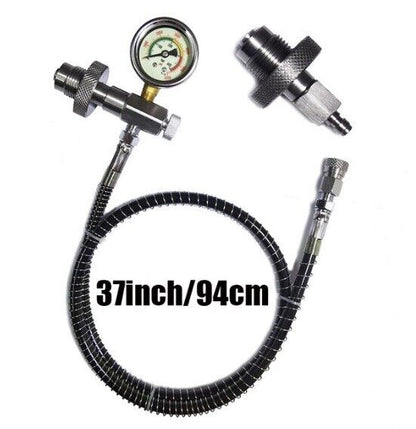 DIN Scuba Tank to Tank Air Equalizer, Pressure Gauge Transfer Crossover Dive 3ft