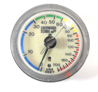 Sherwood 200ft Depth Gauge Puck Module Scuba Dive + Max Depth Gauge Genesis1