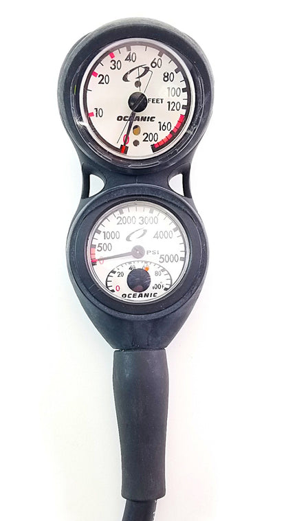 Oceanic Navigator Scuba Dive 3 Gauge Complete Console Pressure SPG Depth Compass4