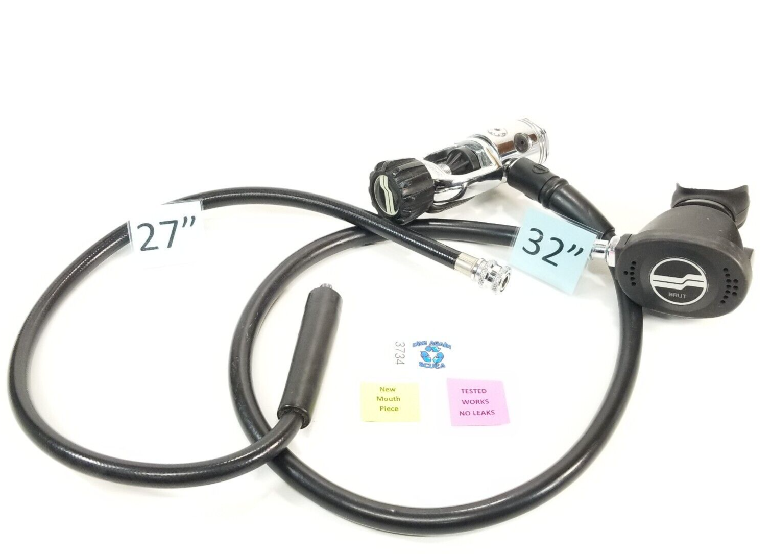 Sherwood Brut Scuba Dive Regulator Set Yoke, 1st & 2nd Stage + Inflator Hose1