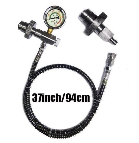 DIN Scuba Tank to Tank Air Equalizer, Transfer Hose Crossover Dive 3ft + SPG2