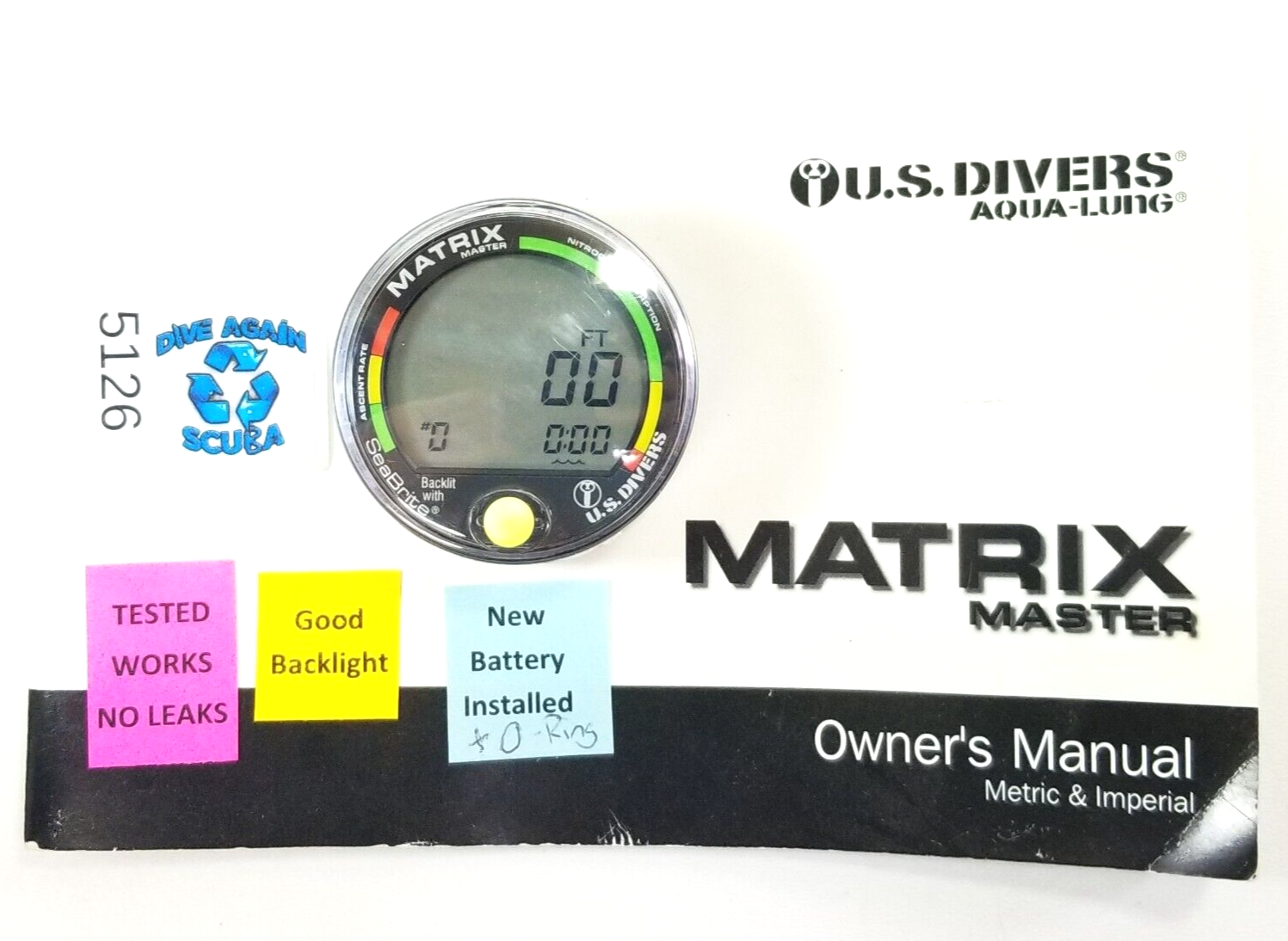 US Divers / Aqua Lung Matrix Master, backlight, Scuba Dive Diving Computer Puck0