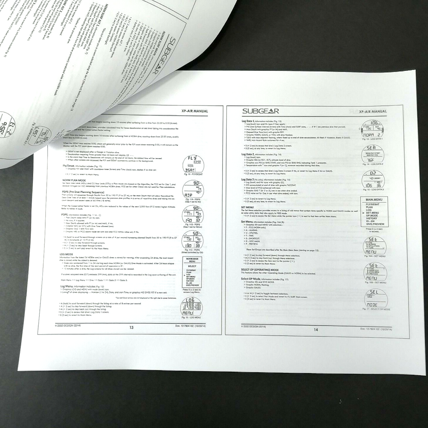 Sub gear / Scubapro XP Air 54 Page Scuba Dive Computer Printed Manual XPA, XPAir3
