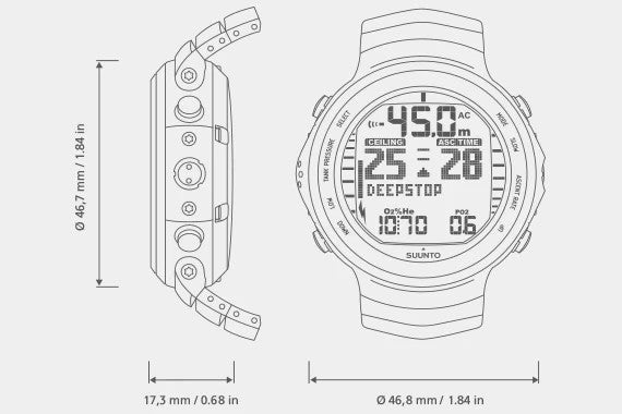 SUUNTO D9tx Titanium Trimix SCUBA DIVE COMPUTER WRIST WATCH Wireless Nitrox 55452