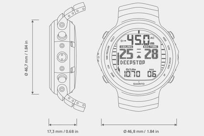 SUUNTO D9tx Titanium Trimix SCUBA DIVE COMPUTER WRIST WATCH Wireless Nitrox 55452