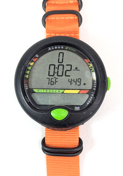Aeris Atmos Elite Wrist Wireless Hoseless Nitrox Scuba Dive Computer Orange 52221