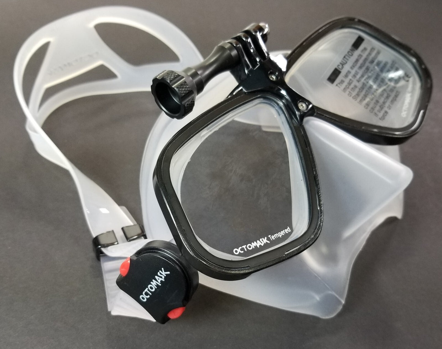 NEW Octomask Freediver Scuba Diving Mask GoPro Hero Camera Mount Black / Clear3