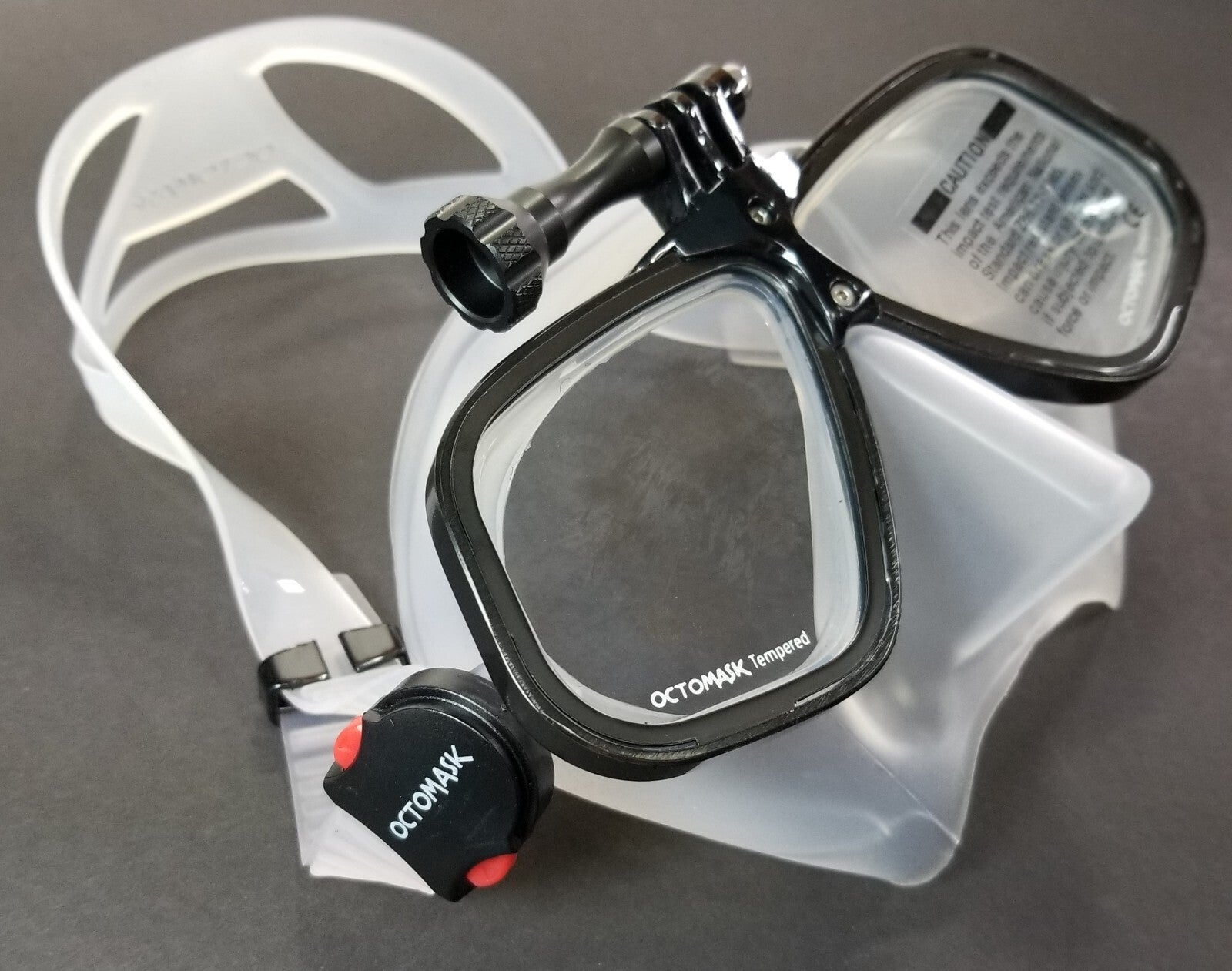 NEW Octomask Freediver Scuba Diving Mask GoPro Hero Camera Mount Black / Clear3
