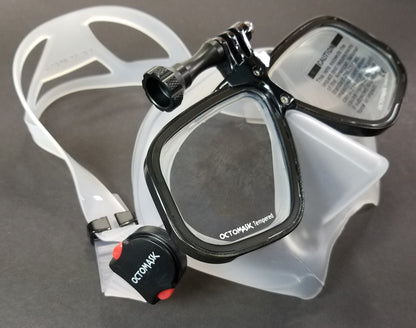 NEW Octomask Freediver Scuba Diving Mask GoPro Hero Camera Mount Black / Clear3