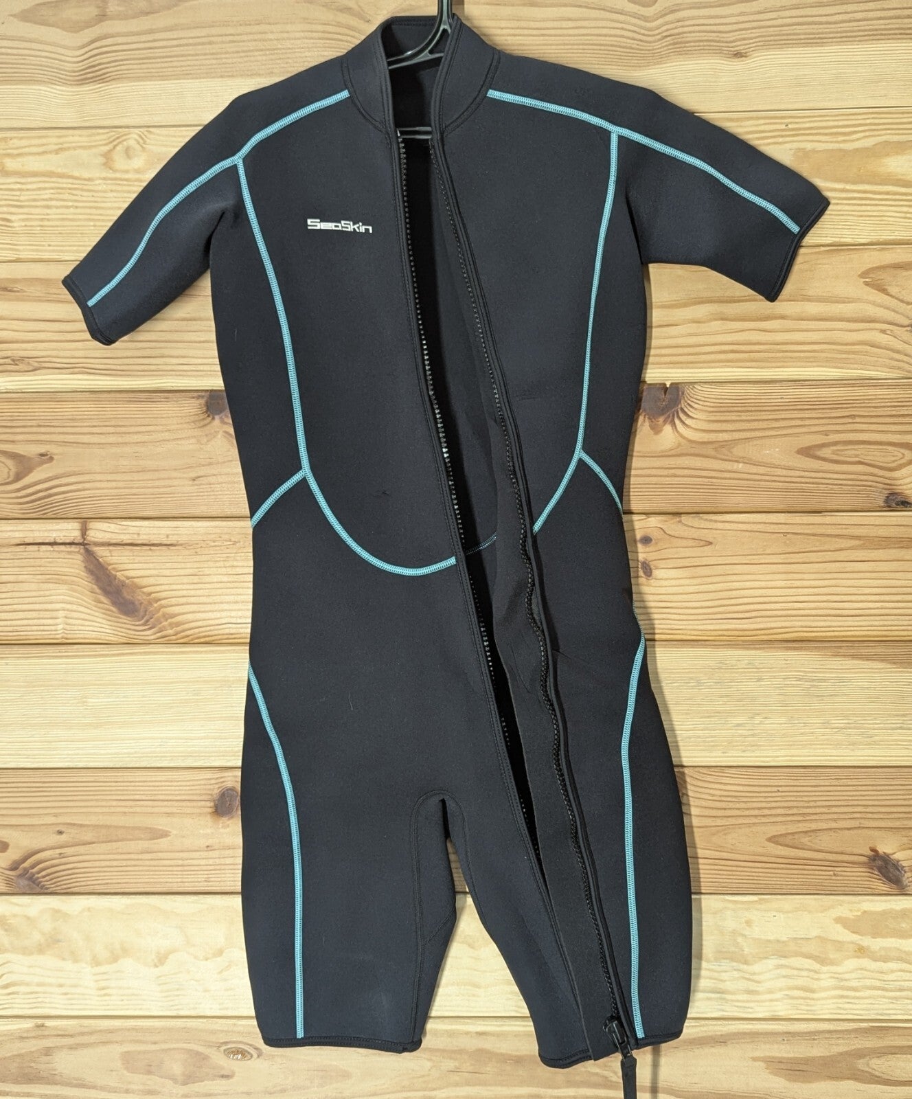 SeaSkin Women's 3mm Shorty Size Large Scuba, Dive, Surf WetSuit Blue / Black7