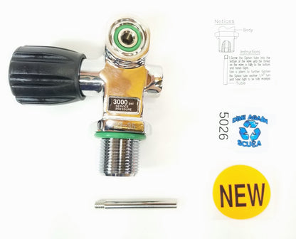 Scuba Diving 3000 PSI 230 Bar Pro Tank Valve Convertible DIN / Yoke Nitrox 3/4"9