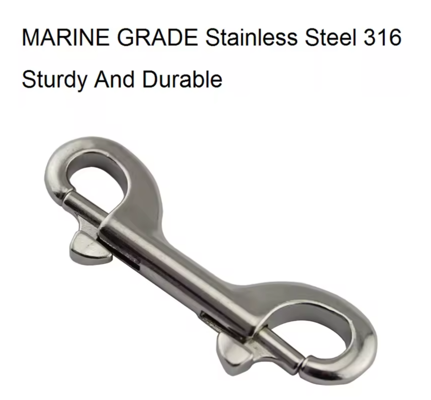 4" / 100mm Stainless Steel Durable Double Ended Clip Hook Bolt Snap Scuba Diving12