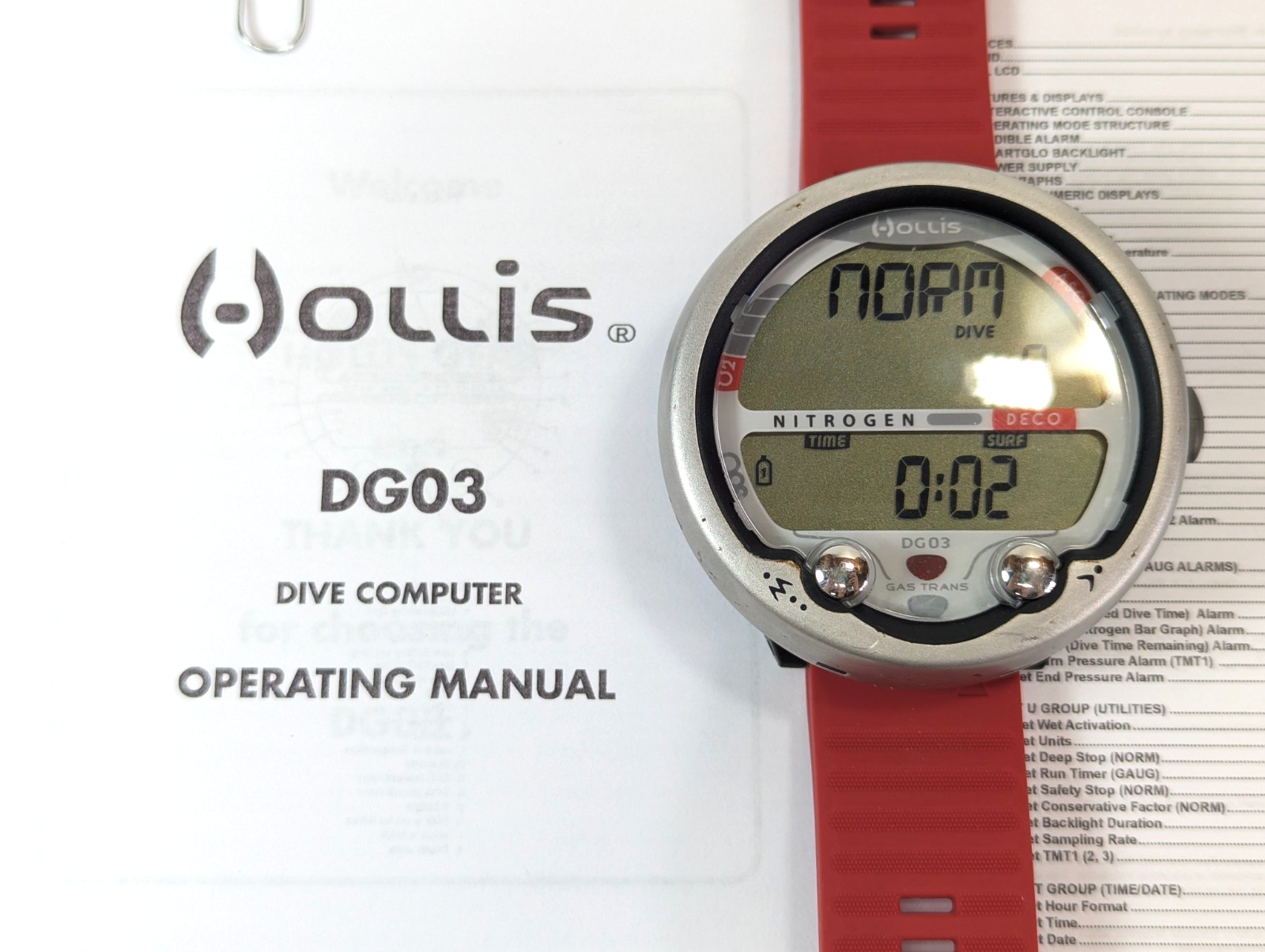 Hollis DG03 Wireless Hoseless Wrist Scuba Dive Computer Air Integrated Nitrox1