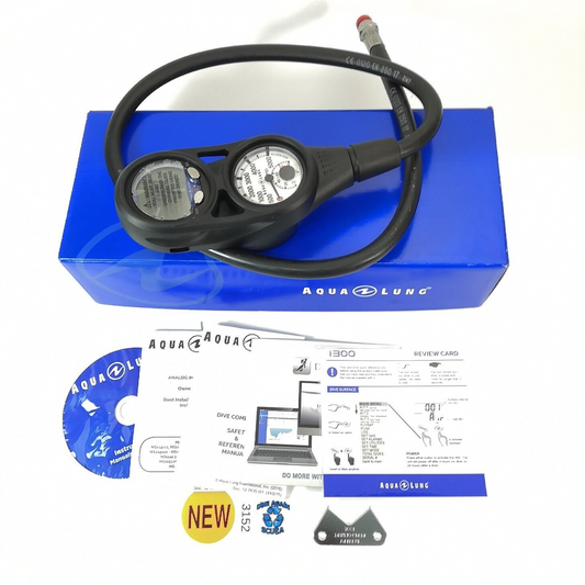 NEW Aqua Lung i300 DC 2 Gauge Computer Console Scuba Diving Air and Nitrox