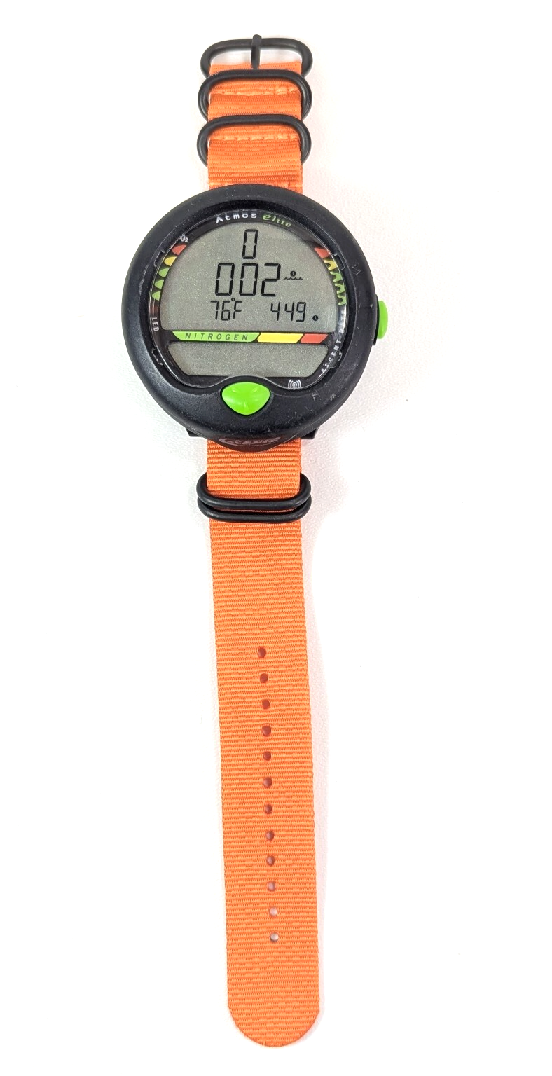 Aeris Atmos Elite Wrist Wireless Hoseless Nitrox Scuba Dive Computer Orange 52224