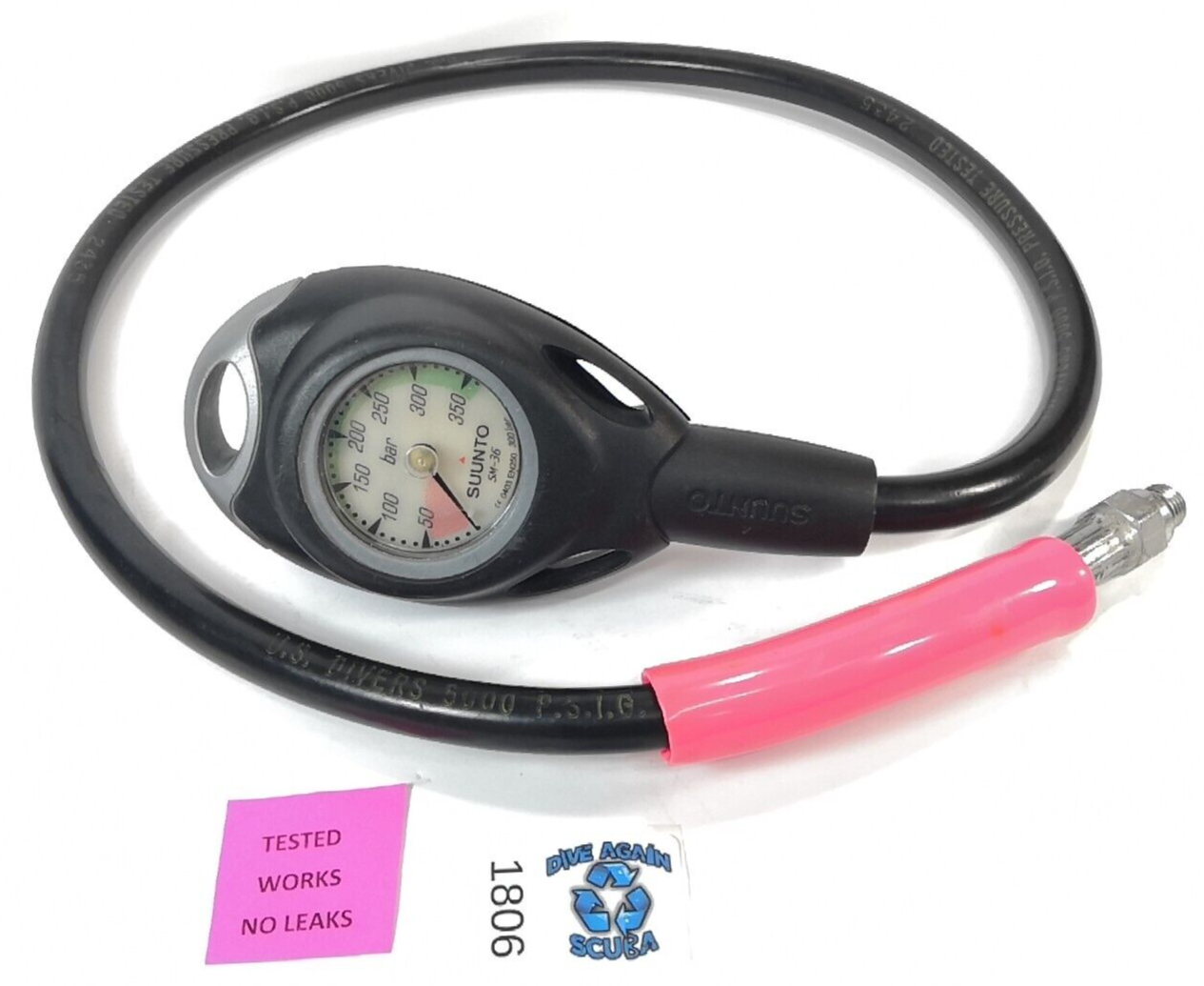 Suunto SM-36 2in 5000 PSI SPG Submersible Pressure Gauge Scuba Dive w Boot #18061