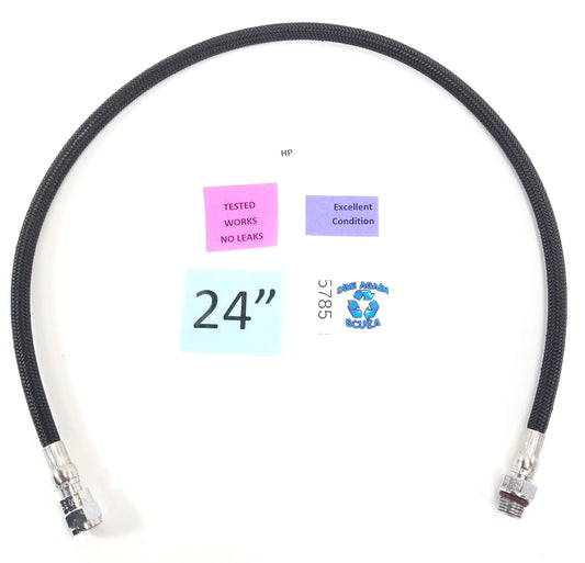 Braided High Pressure HP Hose Scuba Computer SPG 24"  Standard 7/16" Threads0