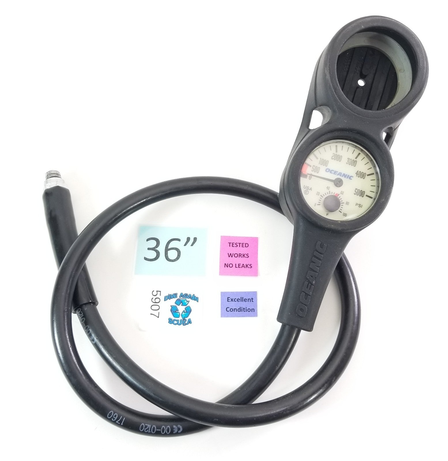 Oceanic Veo Computer Scuba Dive 2 or 3 Gauge Console 5000 PSI Pressure, SPG1