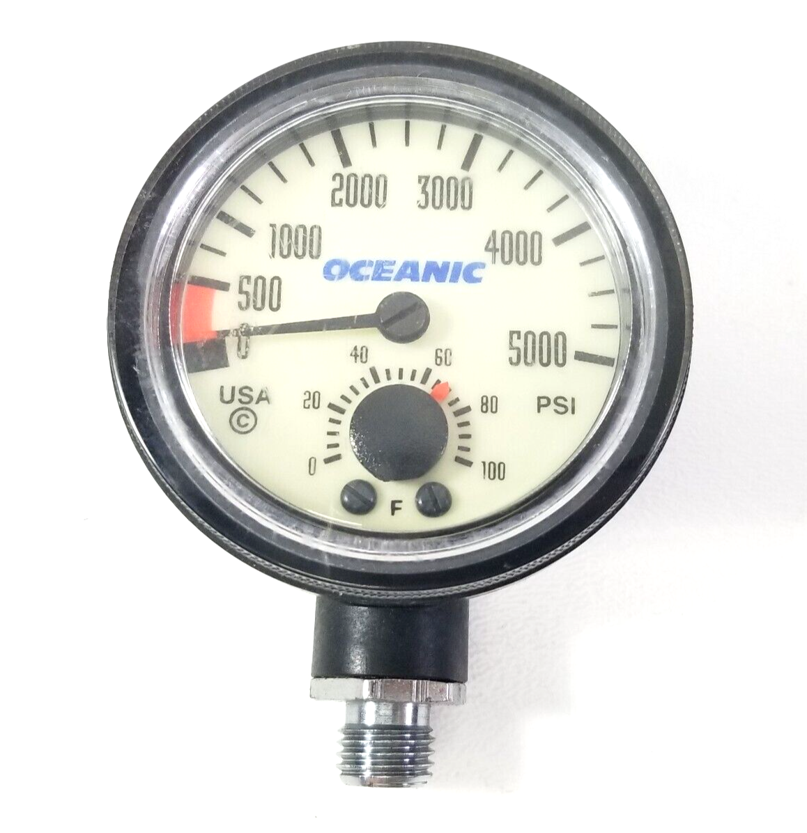 Oceanic 5000 PSI SPG Submersible Pressure Gauge + Thermometer 5,000 Scuba  #4165