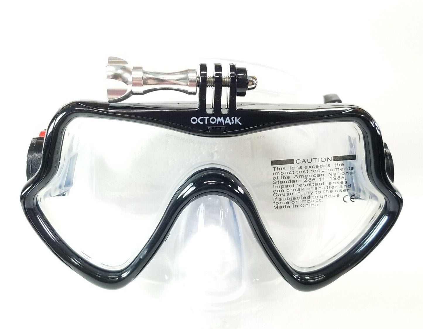 NEW Octomask Frameless Scuba Dive Mask GoPro Hero Camera Mount Black / Clear