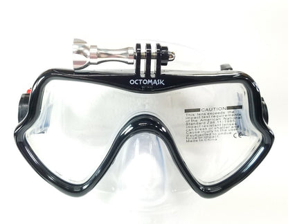 NEW Octomask Frameless Scuba Dive Mask GoPro Hero Camera Mount Black / Clear